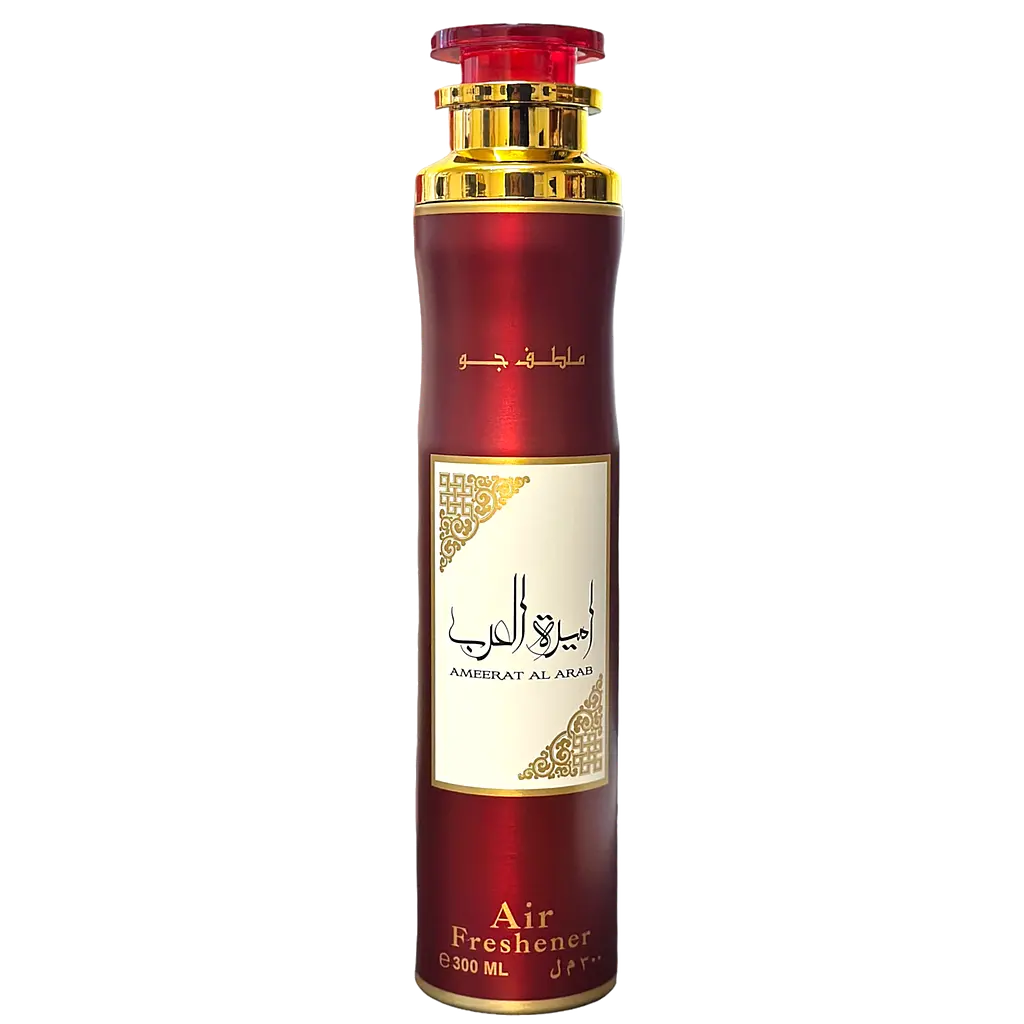 Ameerat Al Arab Rouge Air Freshener 250ml - Parfum Floral Luxe pour Maison, Désodorisant Oriental, Fraîcheur Intense, Spray Ambiance Longue Durée
