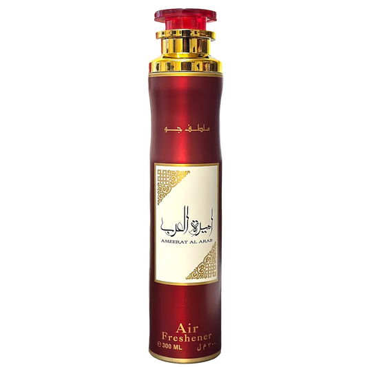 Ameerat Al Arab Rouge Air Freshener 250ml - Parfum Floral Luxe pour Maison, Désodorisant Oriental, Fraîcheur Intense, Spray Ambiance Longue Durée
